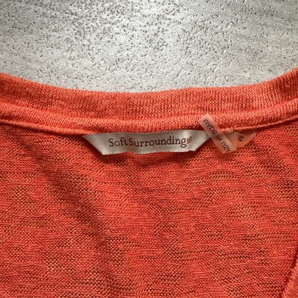 Soft Surroundings Light Orange V Neck Soft Stretch Pull-over Knit Top Medium - Picture 5 of 5